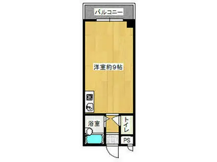 箕面コウメイハイツ(ワンルーム/2階)の間取り写真