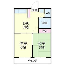 コーポ上浅田(2DK/1階)の間取り写真