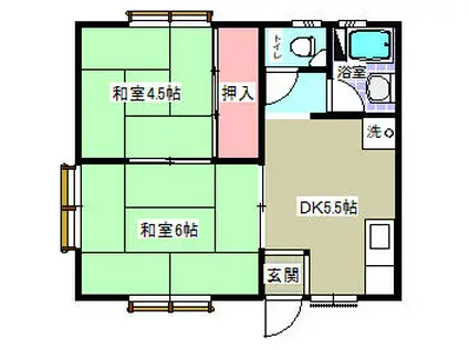 メゾンド城址(2K/1階)の間取り写真