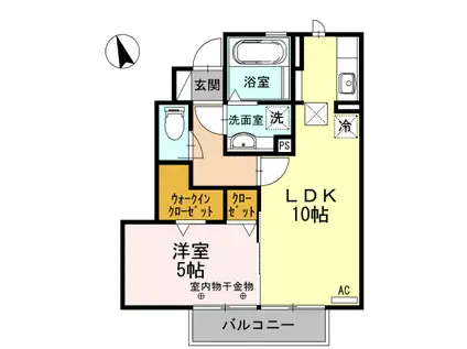 クロスFK(1LDK/1階)の間取り写真