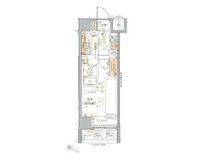 ベルシード横濱ウエスト2(1K/10階)の間取り写真