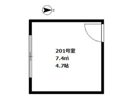 京浜急行電鉄本線 平和島駅 徒歩4分 2階建 築64年(ワンルーム)の間取り写真