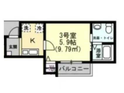 ブリーゼ金沢文庫(1K/1階)の間取り写真