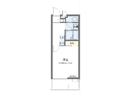 クレイノRAMA(1K/1階)の間取り写真