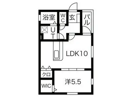 TRYⅠ鳥羽見(1LDK/2階)の間取り写真
