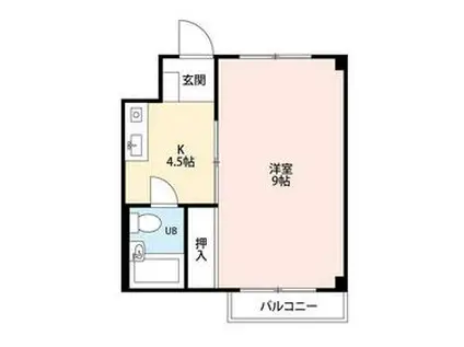 マウンテンⅢ(1K/2階)の間取り写真