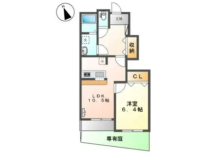 五日市線 東秋留駅 徒歩19分 2階建 築17年(1LDK/1階)の間取り写真