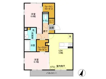 アネシスII(2LDK/3階)の間取り写真