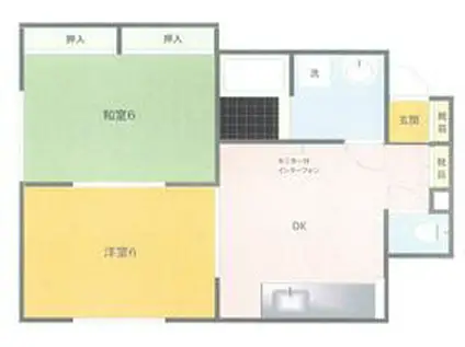ジュネパレス静岡第一(2DK/1階)の間取り写真