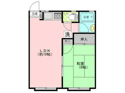 フジハイム(1LDK/2階)の間取り写真