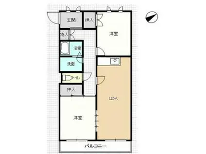 ハイツモリ(2LDK/2階)の間取り写真