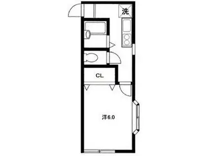 レジデンス島町(1K/2階)の間取り写真