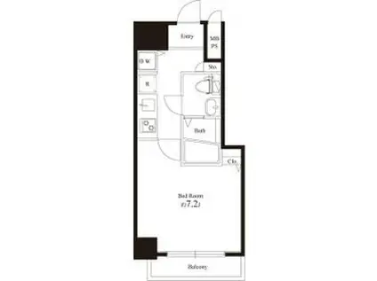 ロイヤルアメニティー西戸山(1K/2階)の間取り写真