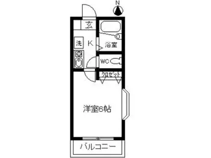 ジョイフルオークラ38(1K/1階)の間取り写真