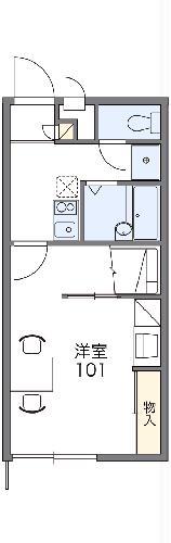 レオパレスエンゼル(1K/1階)の間取り写真