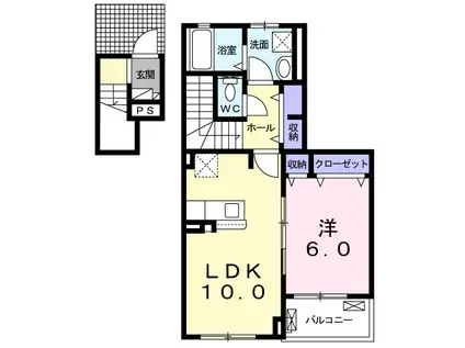 ラコリーヌ(1LDK/2階)の間取り写真