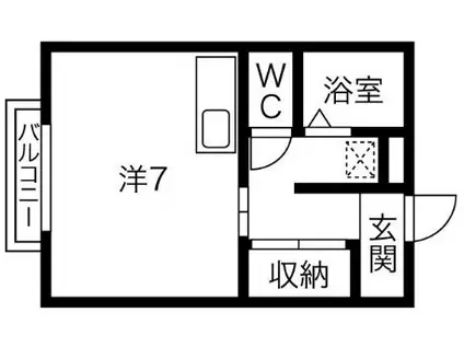 レジデンス戸祭1(1K/1階)の間取り写真