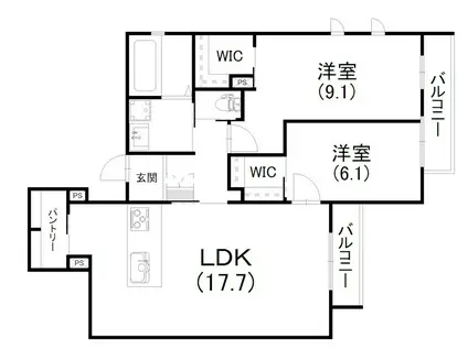 ロイヤルシティ浜松(2LDK/5階)の間取り写真