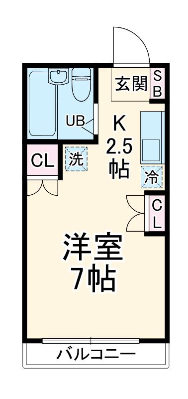 メゾントリム(ワンルーム/3階)の間取り写真