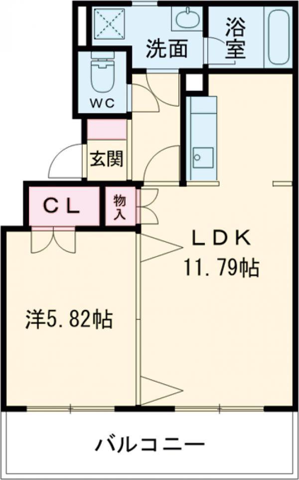 ドリームタウン三和B(1LDK/3階)の間取り写真