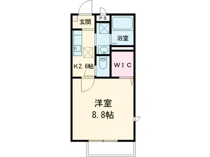 カスカータD(1SK/2階)の間取り写真