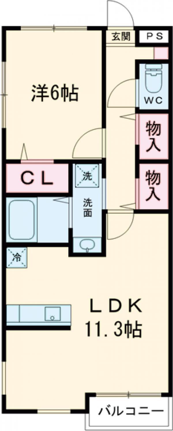 ラックスコート(1LDK/3階)の間取り写真