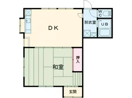 樫野ビル(1LDK/1階)の間取り写真