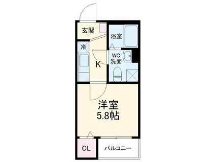 A-FLAT(1K/3階)の間取り写真