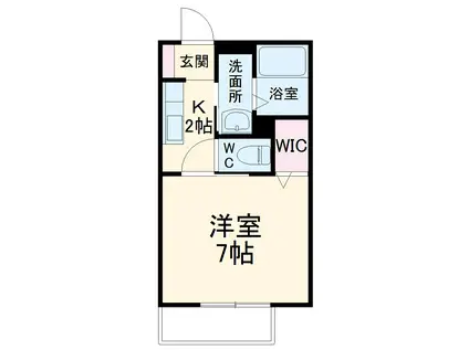 ウェルヴィラ(1K/2階)の間取り写真