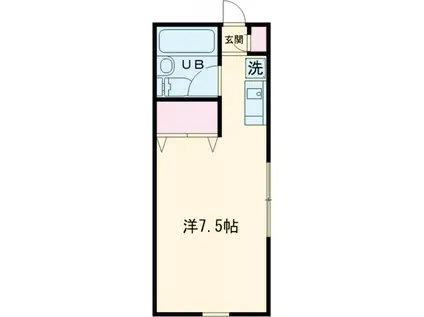 メイプルハイツ(ワンルーム/1階)の間取り写真