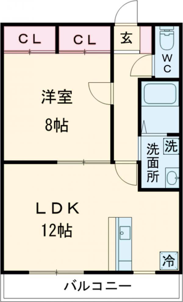 サンシエールチエⅠ(1LDK/1階)の間取り写真