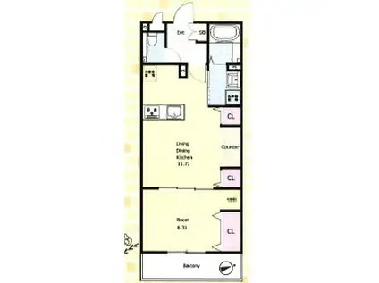 REGARO津田沼(1LDK/1階)の間取り写真