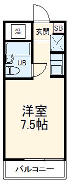 第28プロスパー上社(1K/4階)の間取り写真