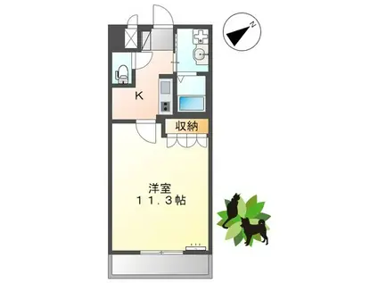 フローラ(1K/2階)の間取り写真