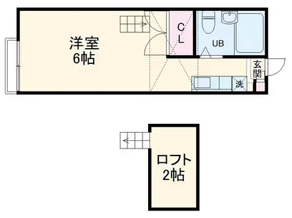 マリエール(ワンルーム/2階)の間取り写真