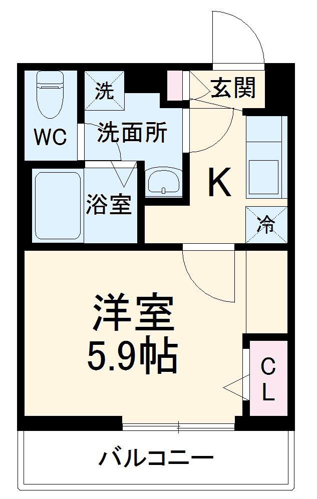 グレイス立場(1K/3階)の間取り写真