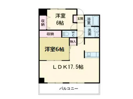 サンクレスト岸和田(2LDK/1階)の間取り写真