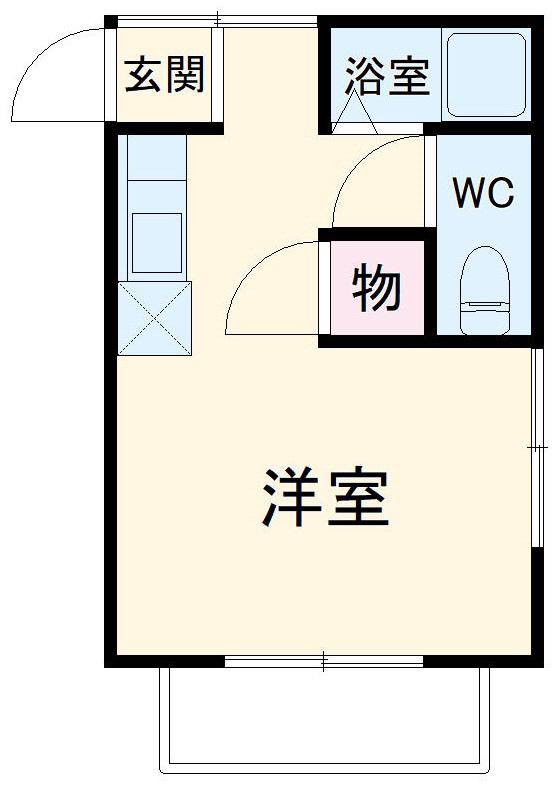 パイントリーヒル(ワンルーム/2階)の間取り写真