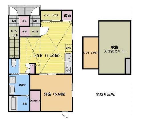 ベイスK(1LDK/1階)の間取り写真