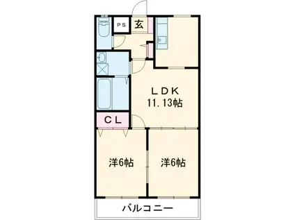アミューズNAKAHARA B(2LDK/3階)の間取り写真