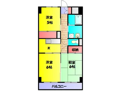 グローバル錦(3K/4階)の間取り写真