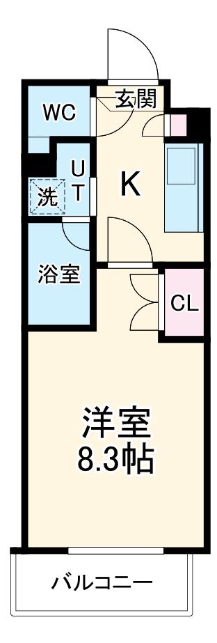 シティライフ藤ヶ丘西(1K/4階)の間取り写真