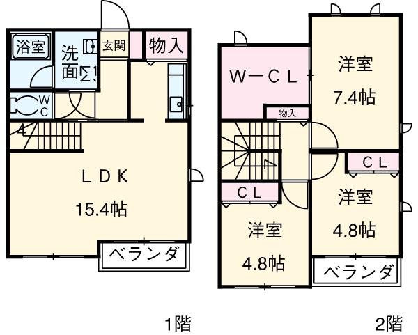 ヴィラマルタカ　Ｊ棟(3LDK)の間取り写真