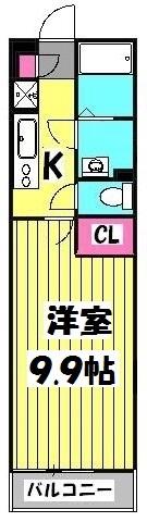 リブリ・明原(1K/2階)の間取り写真