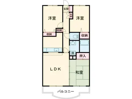マロニエハイツ今泉(3LDK/5階)の間取り写真