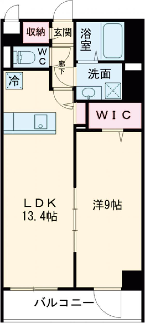 南武線 谷保駅 徒歩4分 5階建 築4年(1LDK/3階)の間取り写真