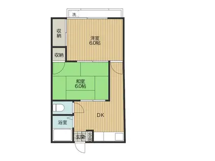 国見商事ビル(2DK/2階)の間取り写真