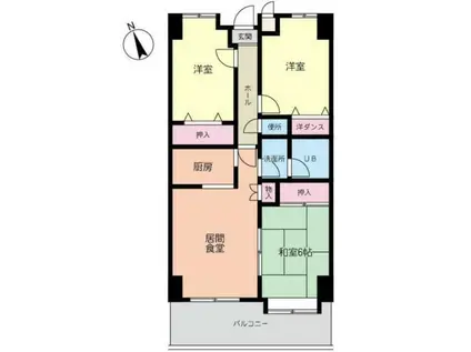 第3SKビル(3LDK/8階)の間取り写真