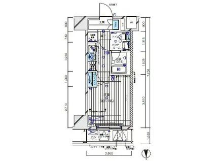メインステージ北千住5(1K/2階)の間取り写真