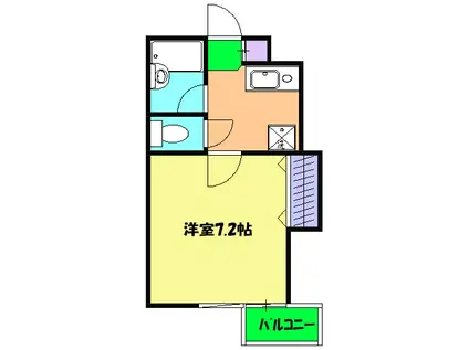 ヒルサイドS(1K/3階)の間取り写真